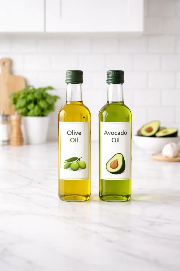 clean cooking oils olive oil and avocado oil kitchen