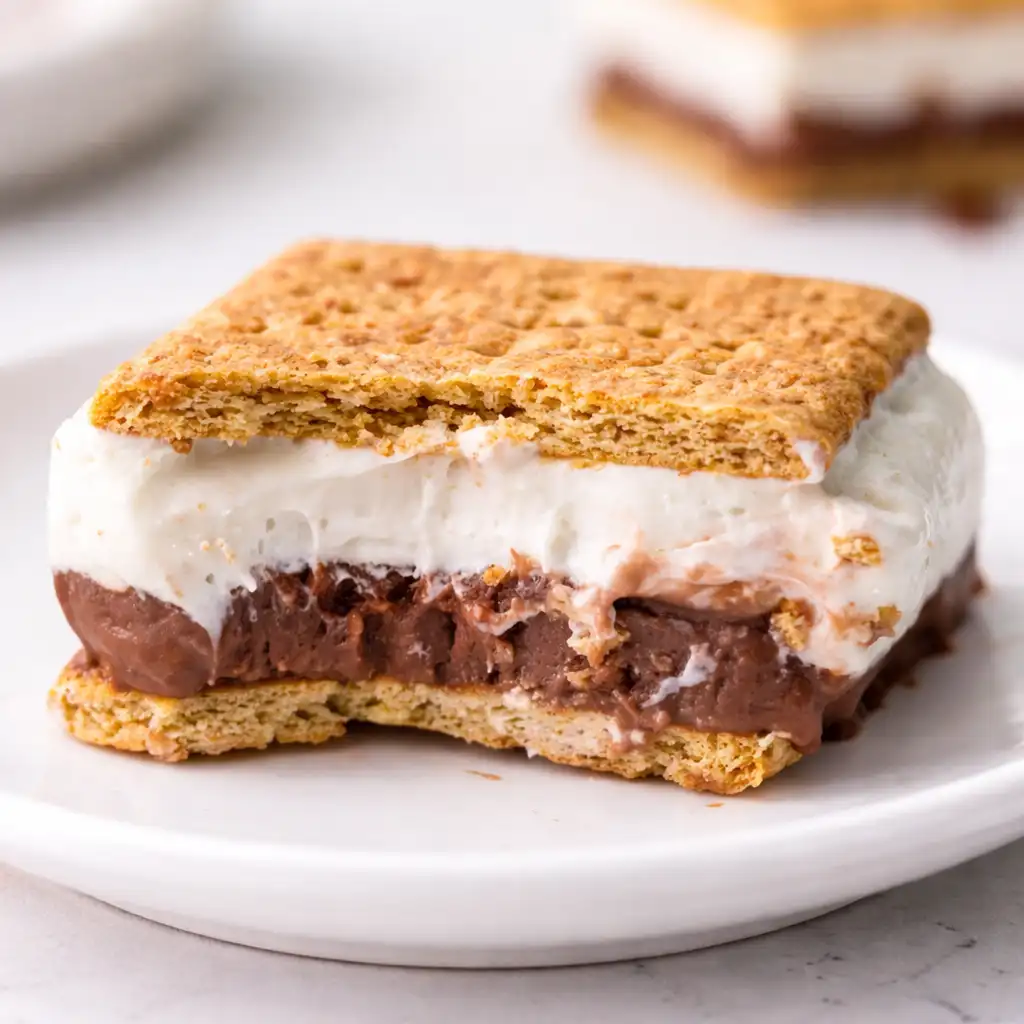 Protein Frozen S’mores layered with Greek yogurt and chocolate