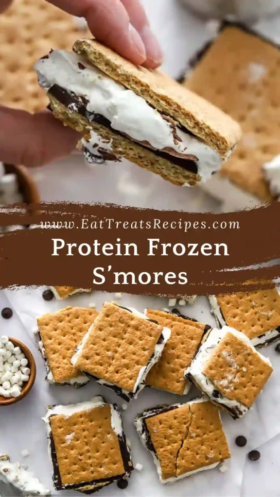 Protein Frozen S’mores layered with Greek yogurt and chocolate