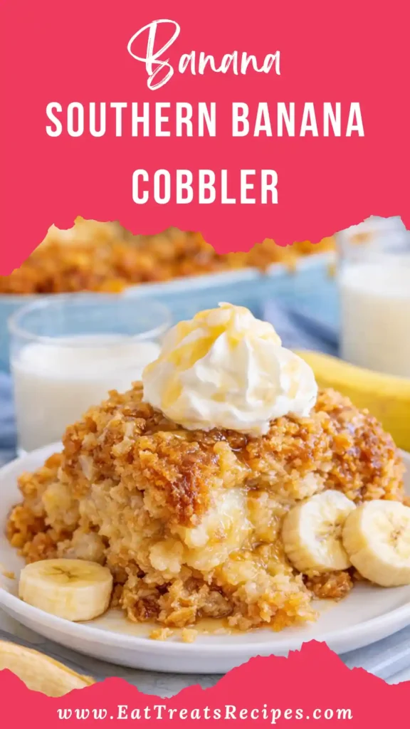 southern banana cobbler on holiday dessert table next to apple cobbler and peach cobbler