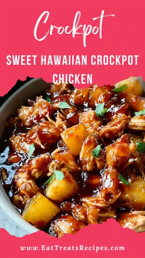 Sweet Hawaiian Crockpot Chicken served over rice with pineapple chunks and green onions