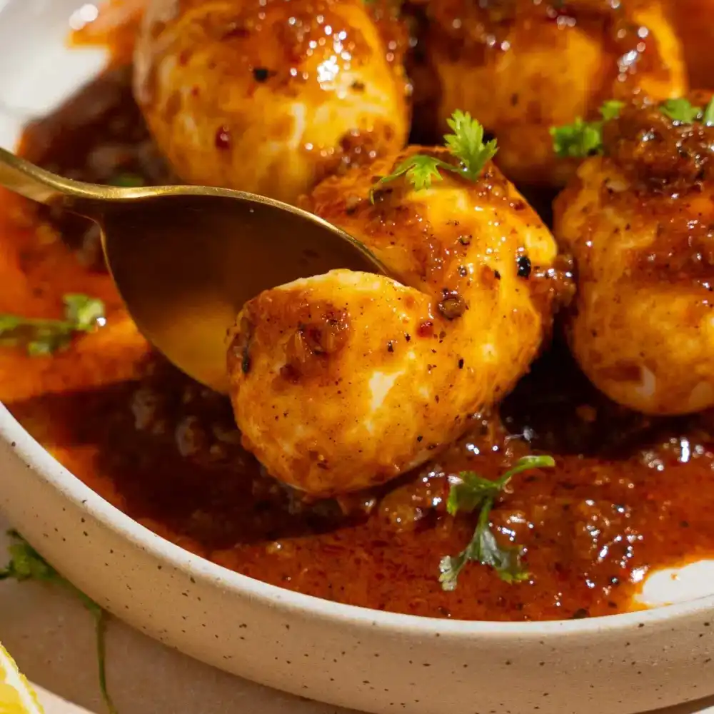 TikTok egg boil recipe stored in meal prep container on marble surface