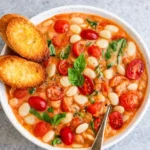 Tomato basil butter beans in creamy tomato sauce