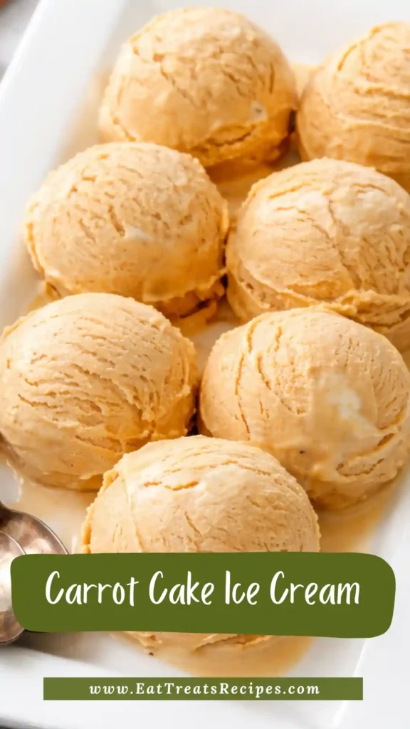 carrot cake ice cream scoop with cream cheese swirl