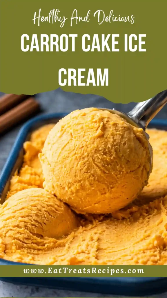 carrot cake ice cream scoop with cream cheese swirl