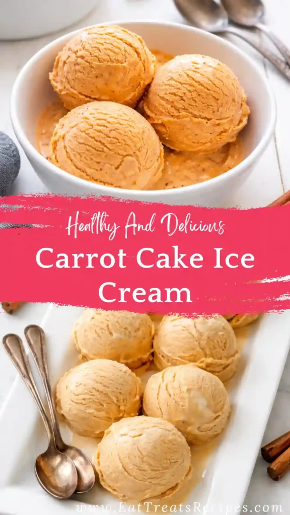 carrot cake ice cream scoop with cream cheese swirl