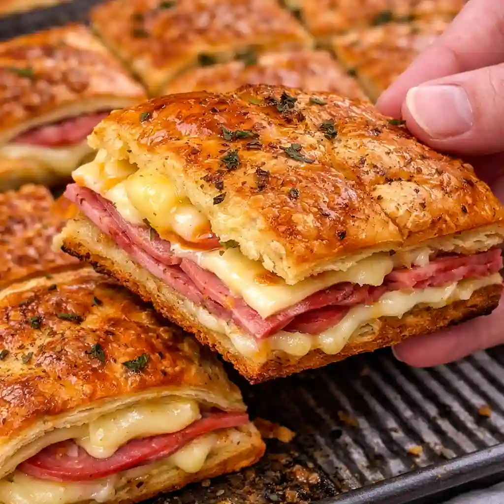sliced italian crescent roll sandwich bake squares