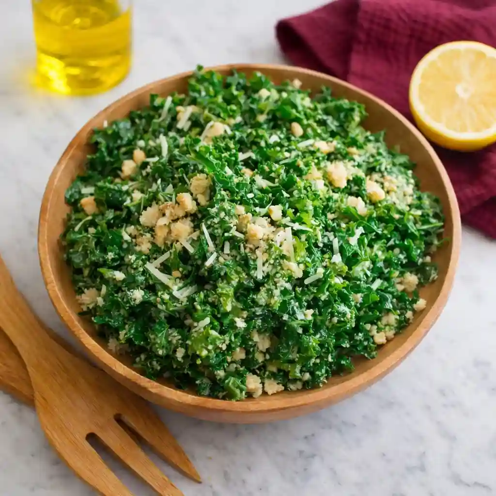 lemon parmesan kale salad with fresh lemon dressing