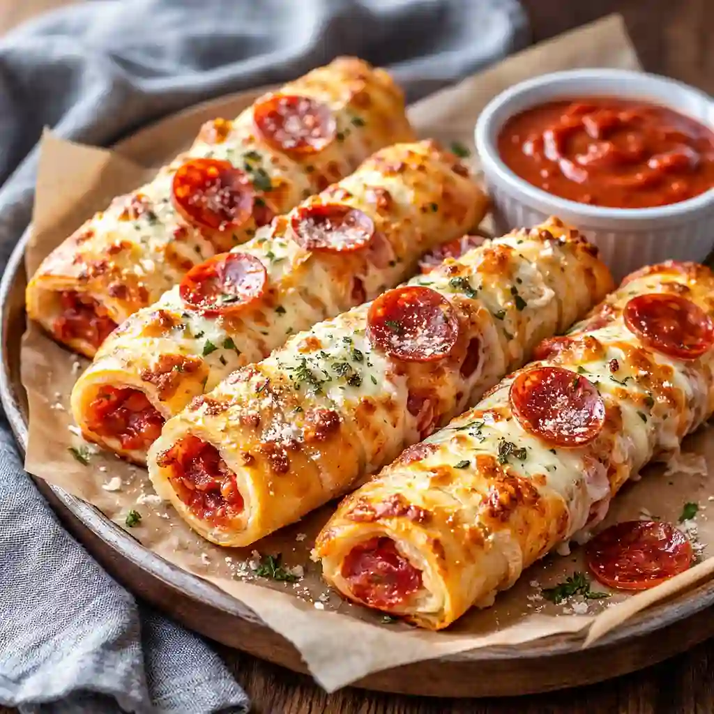 Homemade Pepperoni Pizza Roll Breadsticks
