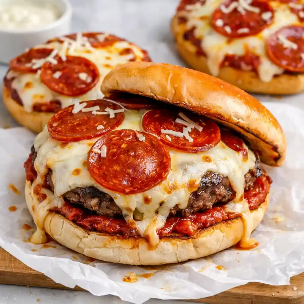 pizza burgers on english muffins