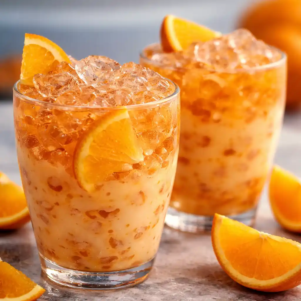 refreshing coconut orange glow tropical drink