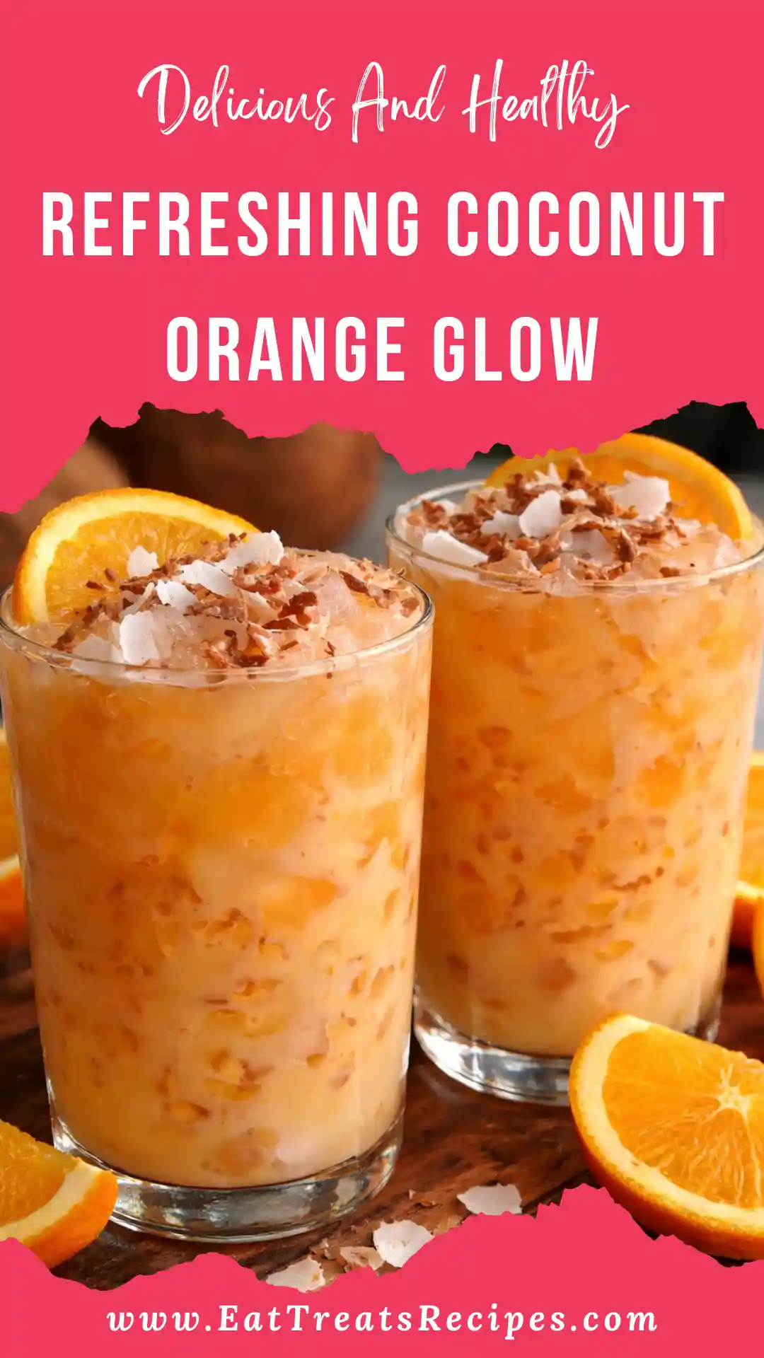 refreshing coconut orange glow tropical drink