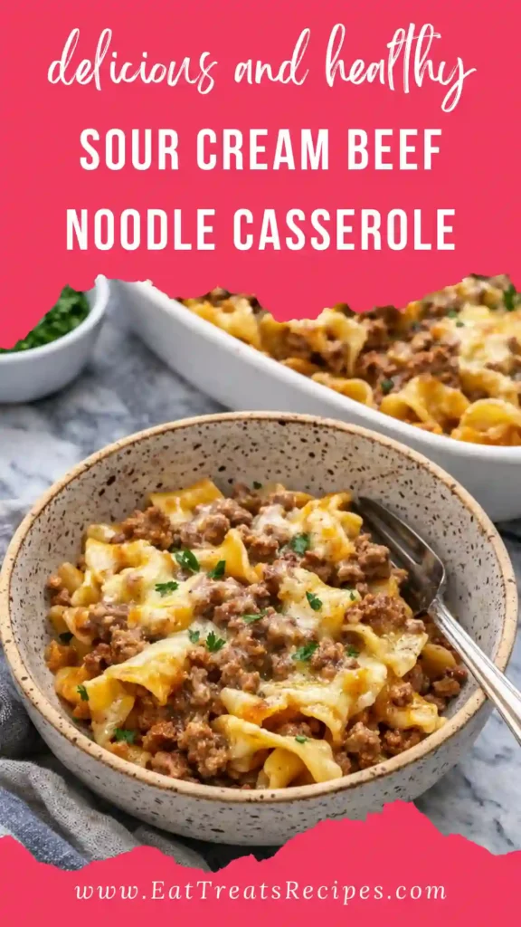 sliced sour cream beef noodle casserole