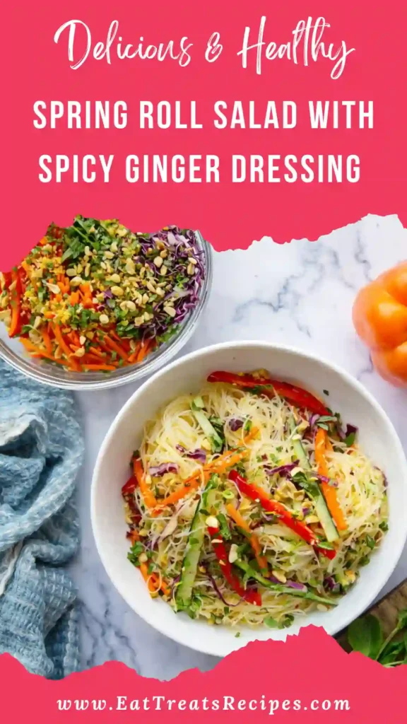 Spring Roll Salad with Spicy Ginger Dressing