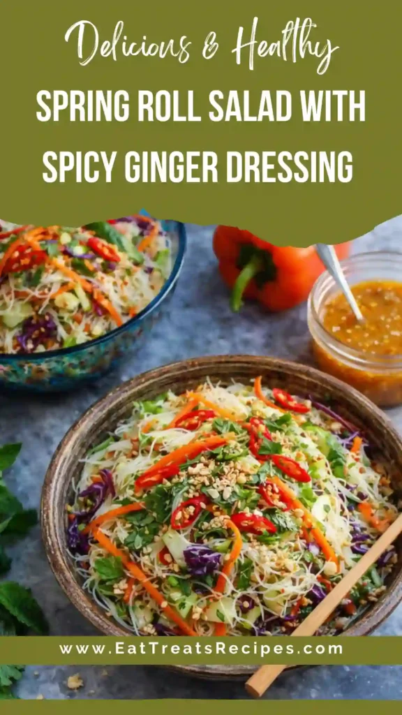 Spring Roll Salad with Spicy Ginger Dressing