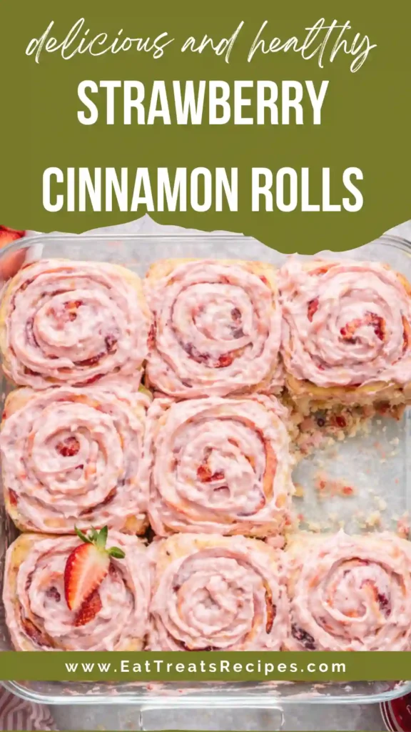 Strawberry Cinnamon Rolls with Lemon Cream Cheese Glaze fresh out of the oven