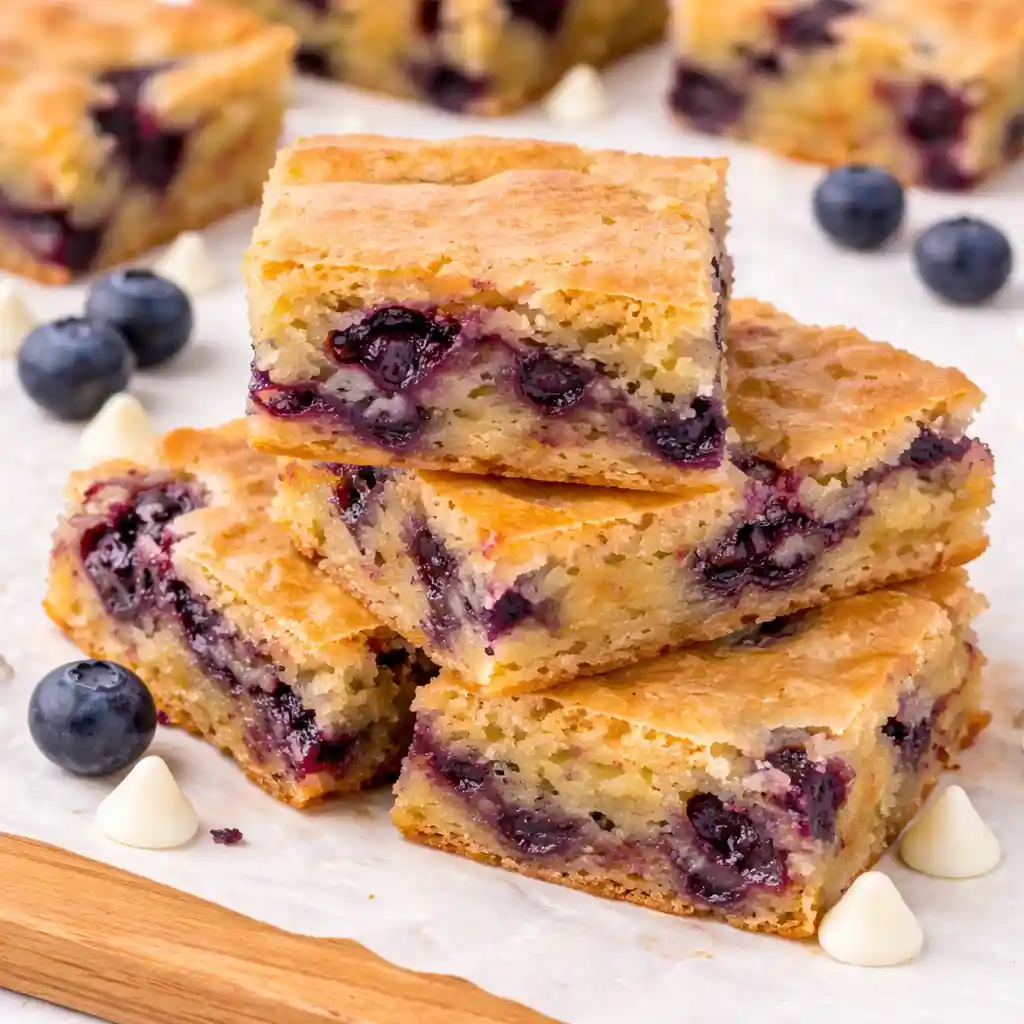 blueberry white chocolate blondies soft chewy texture