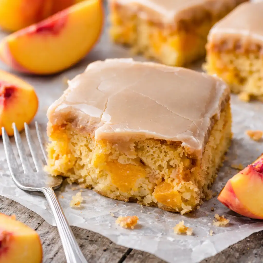 brown sugar peach cake moist caramel dessert