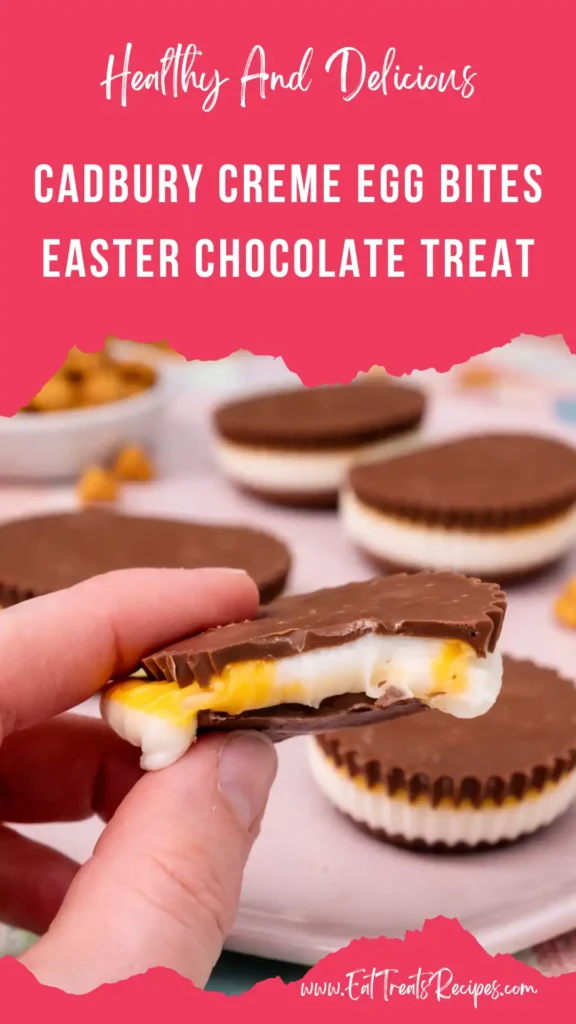 cadbury creme egg bites chocolate with creamy filling close up