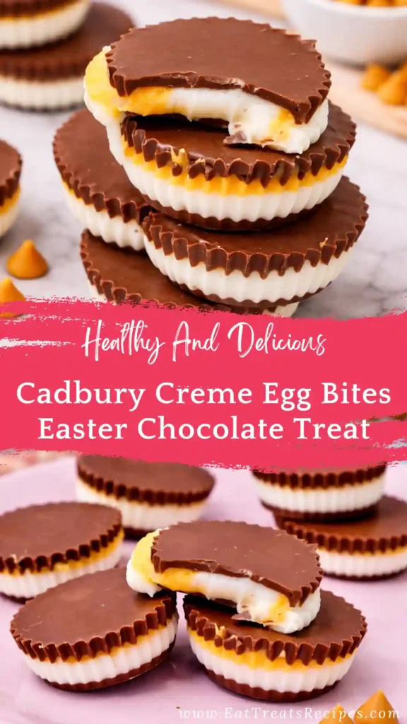 cadbury creme egg bites chocolate with creamy filling close up