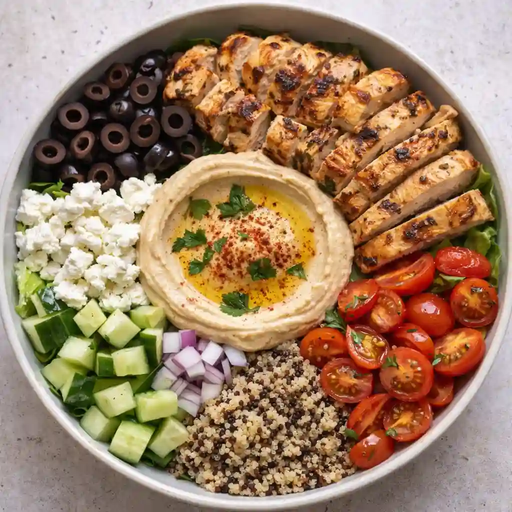 chicken hummus bowl recipe