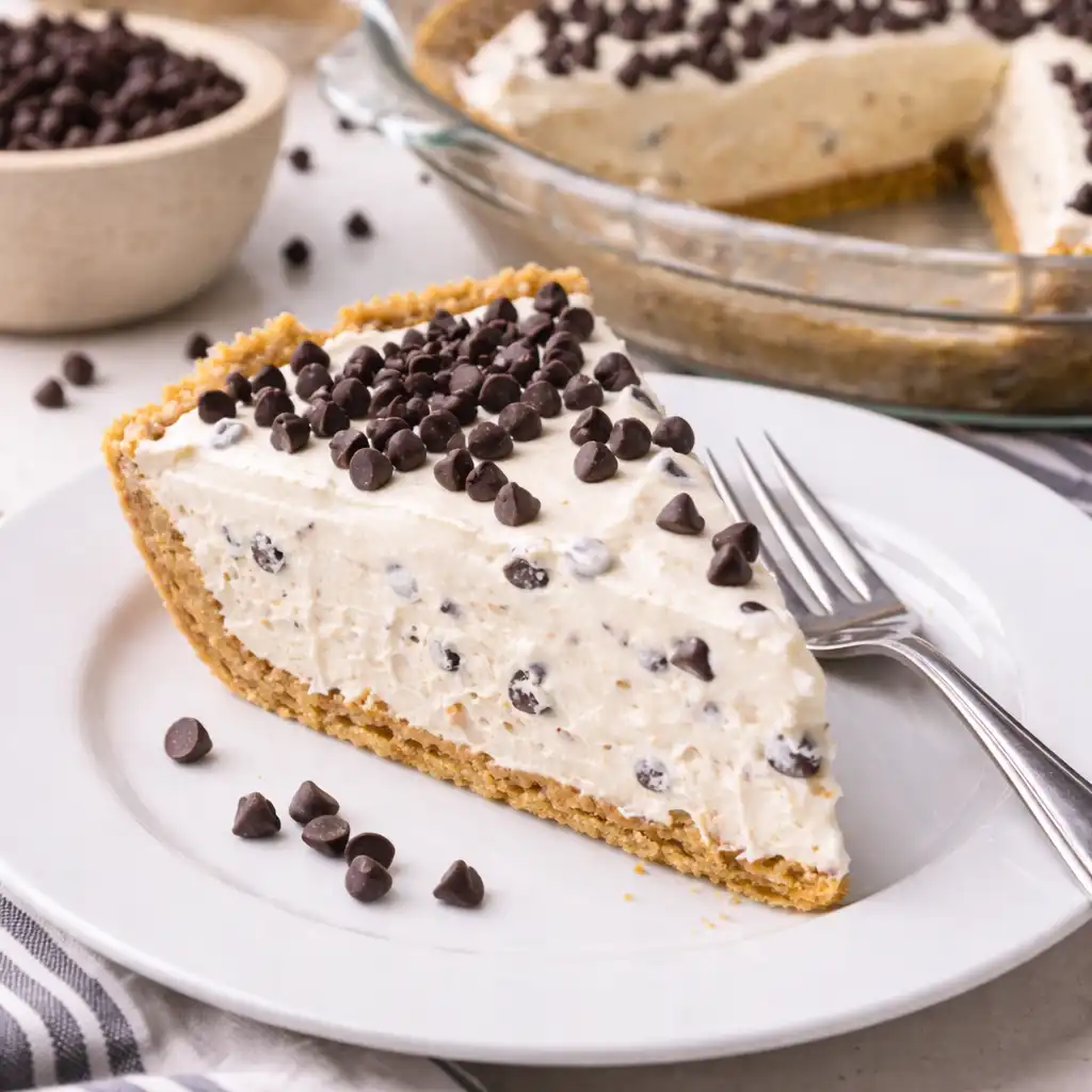 chocolate chip cannoli pie creamy ricotta dessert with chocolate chips