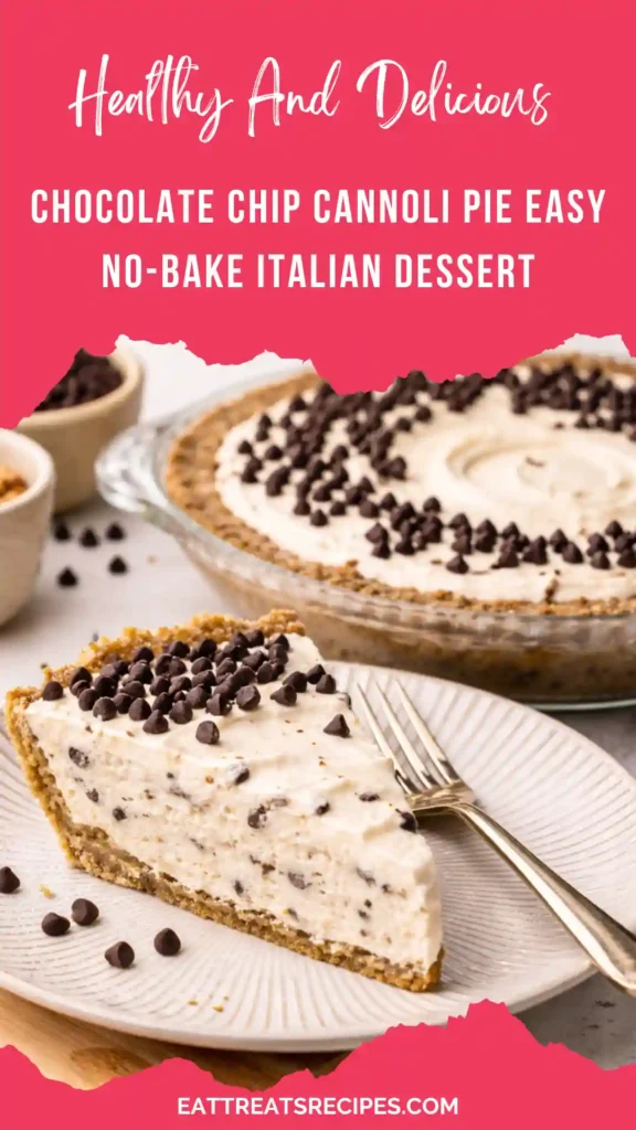 chocolate chip cannoli pie creamy ricotta dessert with chocolate chips