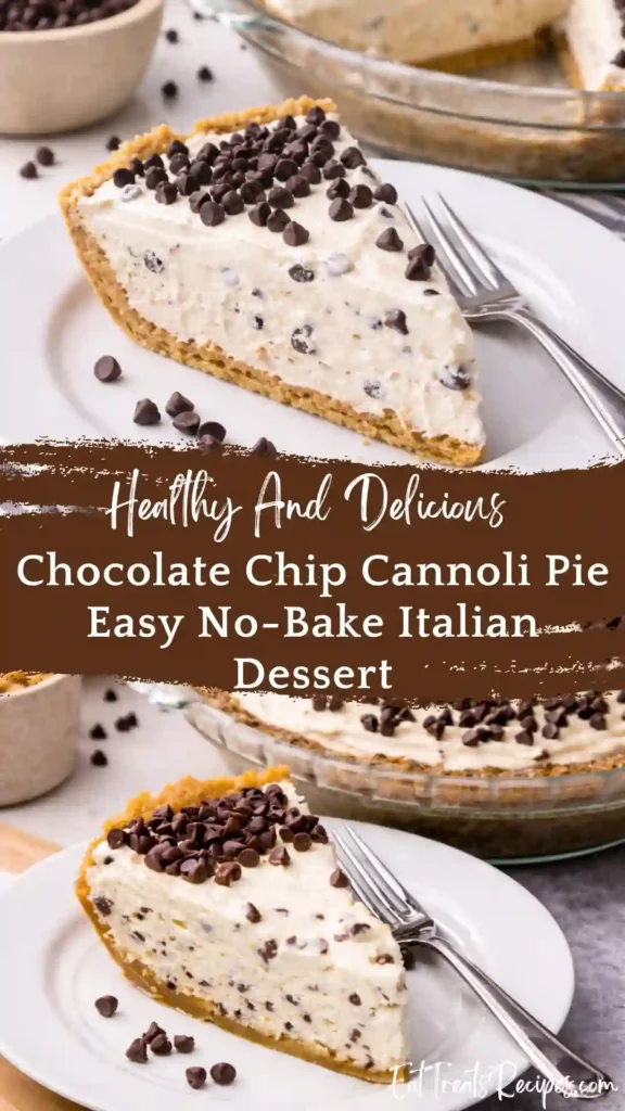 chocolate chip cannoli pie creamy ricotta dessert with chocolate chips