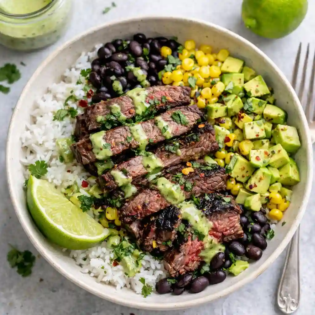 cilantro lime steak and rice bowls recipe