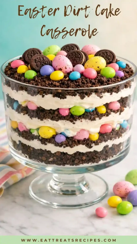 Easter Dirt Cake Casserole (Easy No-Bake Easter Dessert Recipe)