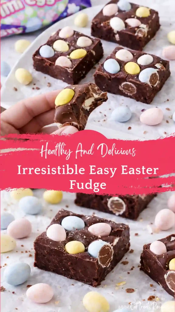 easy easter fudge colorful mini egg chocolate squares