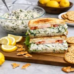 Easy lemon basil chicken salad fresh herbs creamy texture bowl