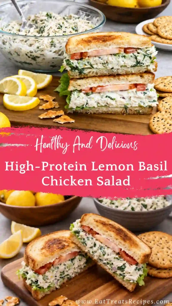 Easy lemon basil chicken salad fresh herbs creamy texture bowl
