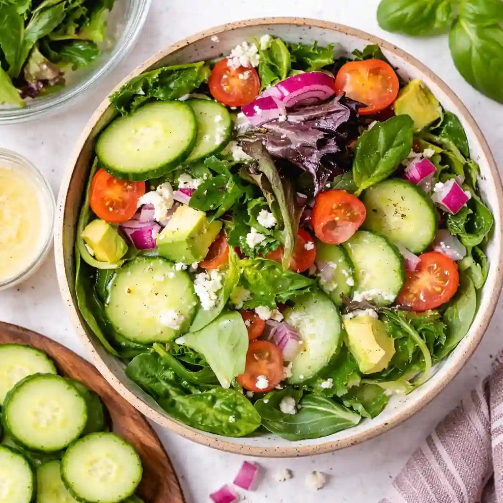 fresh spring mix salad bowl healthy greens