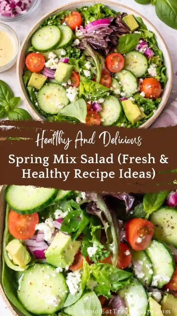 fresh spring mix salad bowl healthy greens