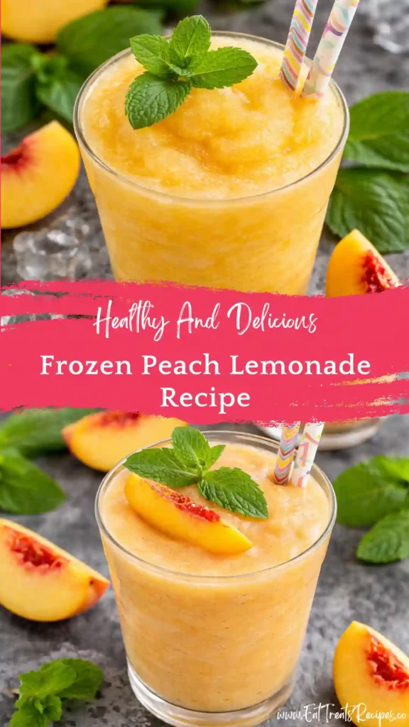 frozen peach lemonade slush drink refreshing summer