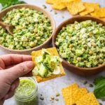 Green Goddess Salad with creamy herb dressing served in a white bowl
