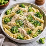 high protein garlic parmesan pasta bowls with chicken