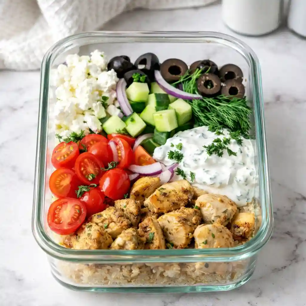 high protein mediterranean chicken boxes recipe