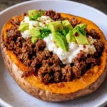 hot honey beef and sweet potato boats recipe