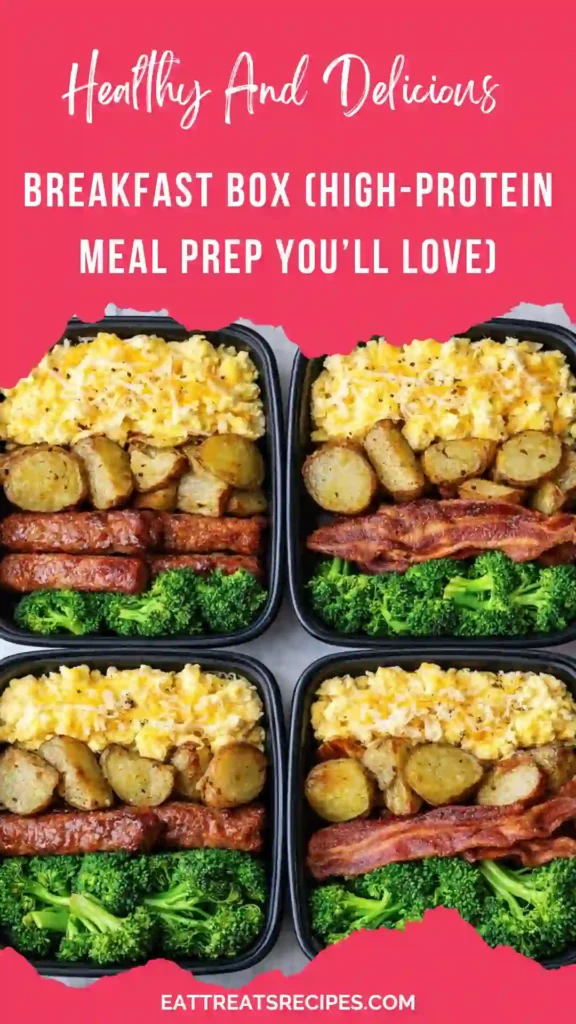 human kibble breakfast box high protein meal prep with eggs potatoes sausage broccoli