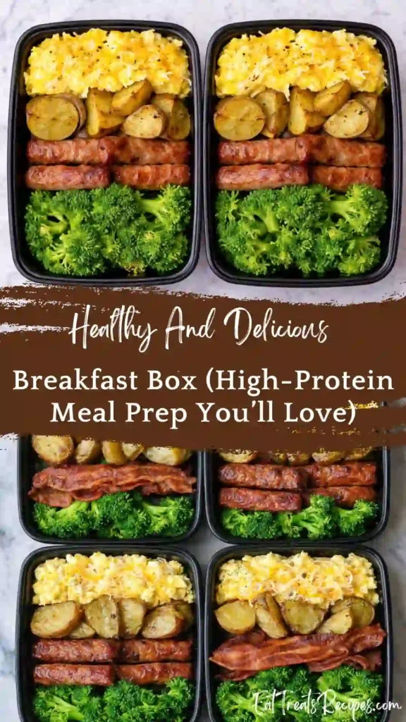 human kibble breakfast box high protein meal prep with eggs potatoes sausage broccoli