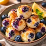lemon blueberry cottage cheese protein bites healthy no bake snack