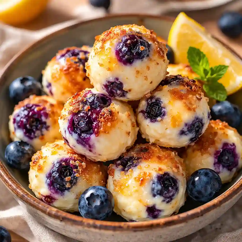 lemon blueberry cottage cheese protein bites healthy no bake snack