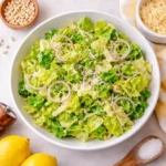 Lemon parmesan salad with romaine lettuce and shaved parmesan