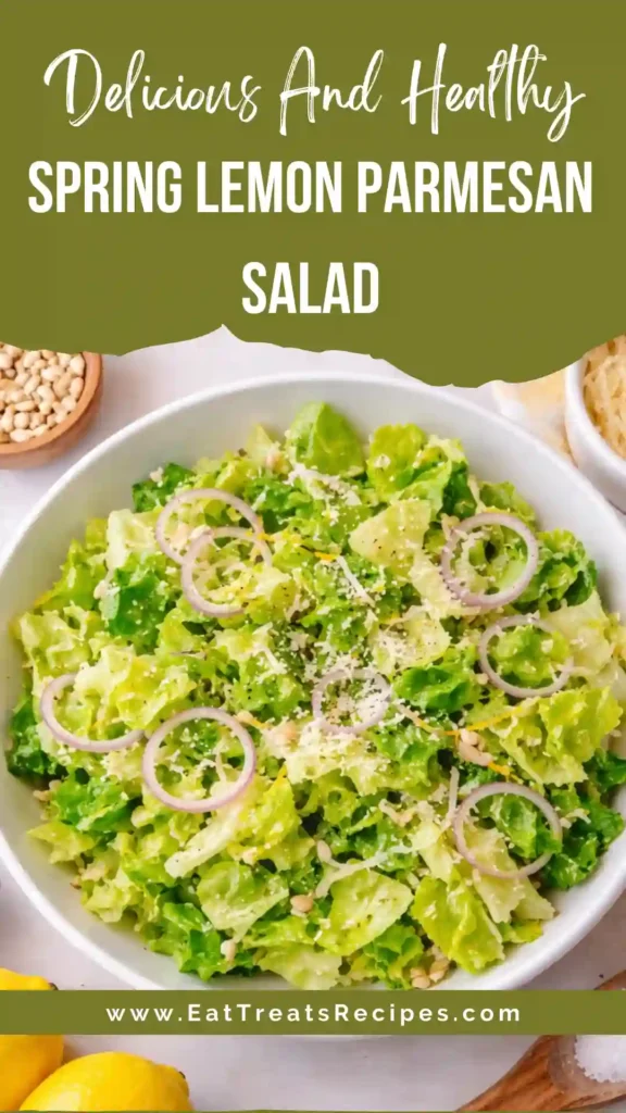 Lemon parmesan salad with romaine lettuce and shaved parmesan
