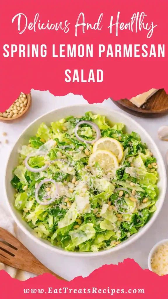 Lemon parmesan salad with romaine lettuce and shaved parmesan