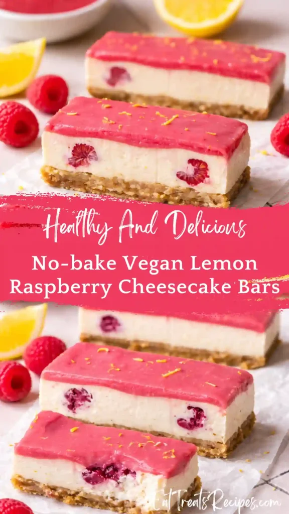 lemon raspberry cheesecake bars with shortbread crust and raspberry swirl