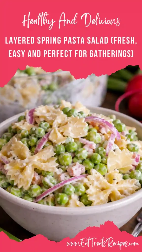 layered spring pasta salad colorful bowl