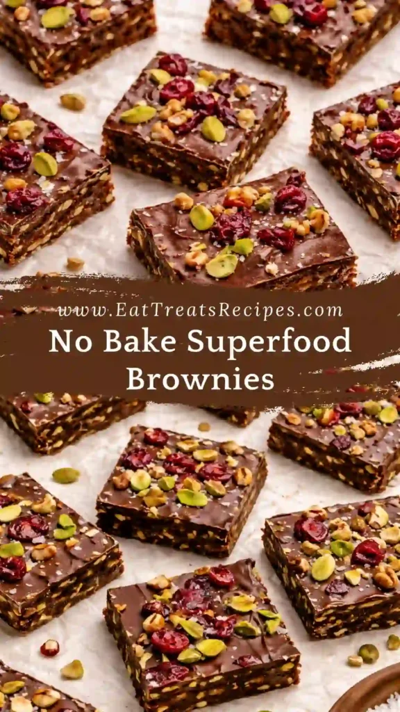 no bake superfood brownies recipe healthy chocolate dessert